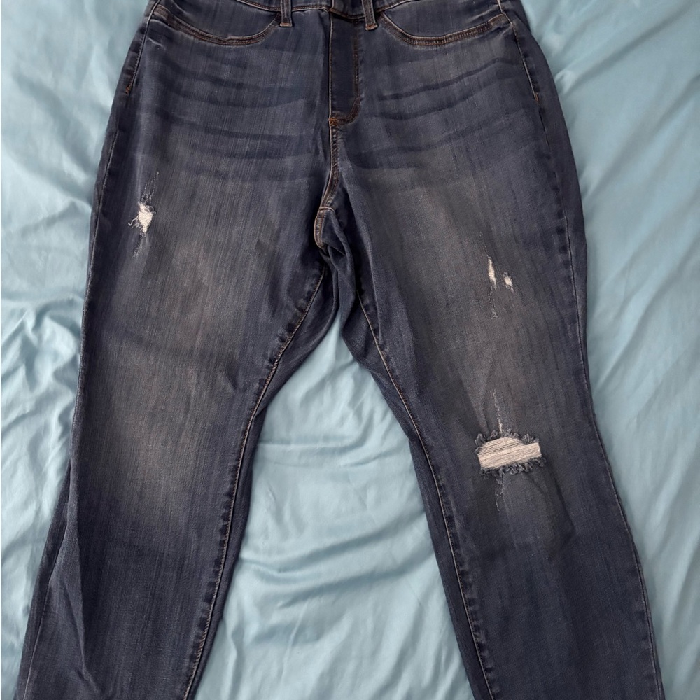 Judy Blue Dark Blue Distressed Skinny Jeans